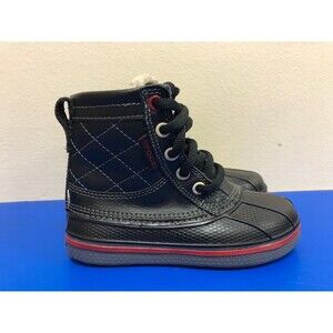 CROCS  children lace up  Ankle Boots Shoes  Black SIZE US 10  EUC